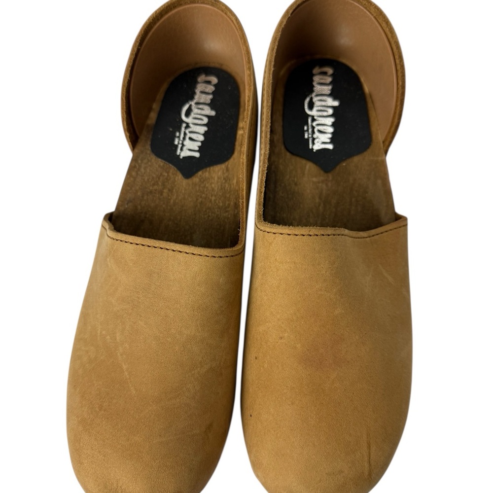 Tan Leather Mules by